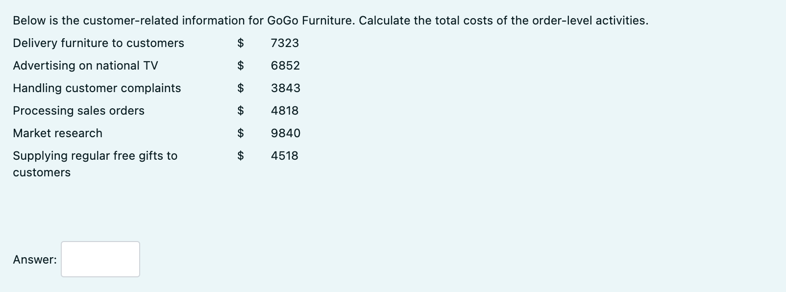 Below is the customer-related information for