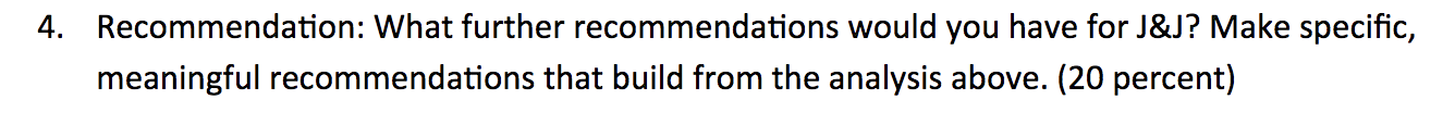 4. Recommendation: What further recommendations