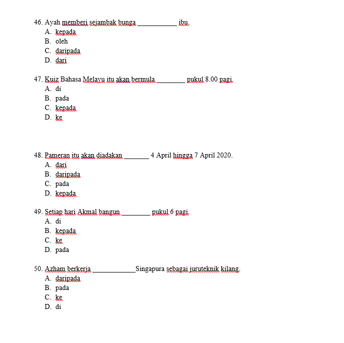 Help with them, Bahasa melayu subject ibu ON 46.