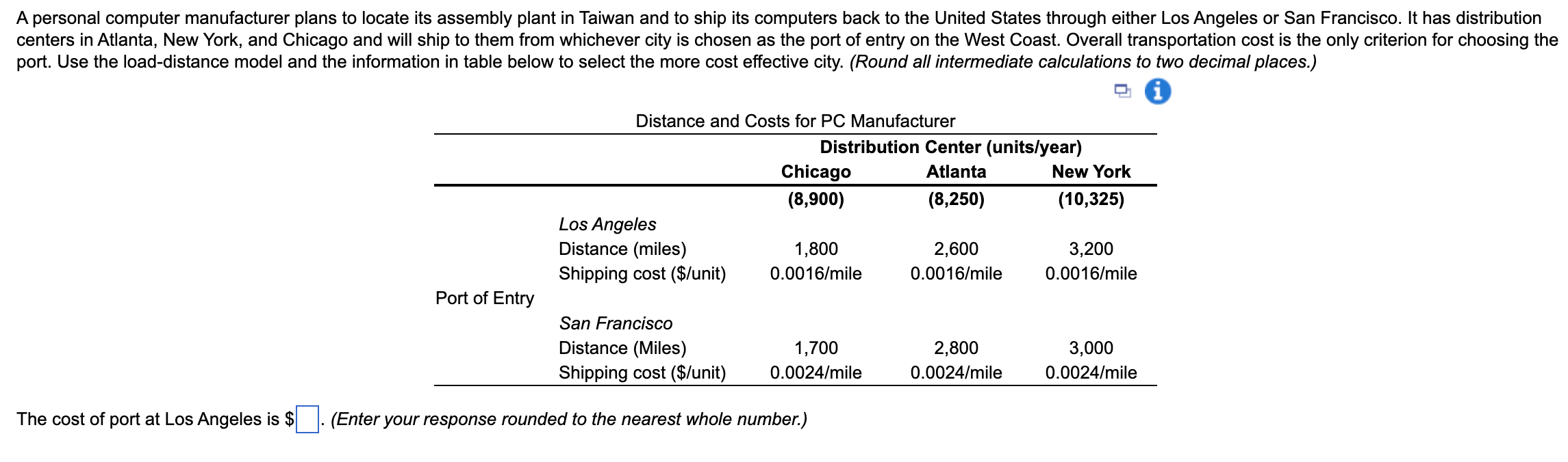 A personal computer manufacturer plans to locate