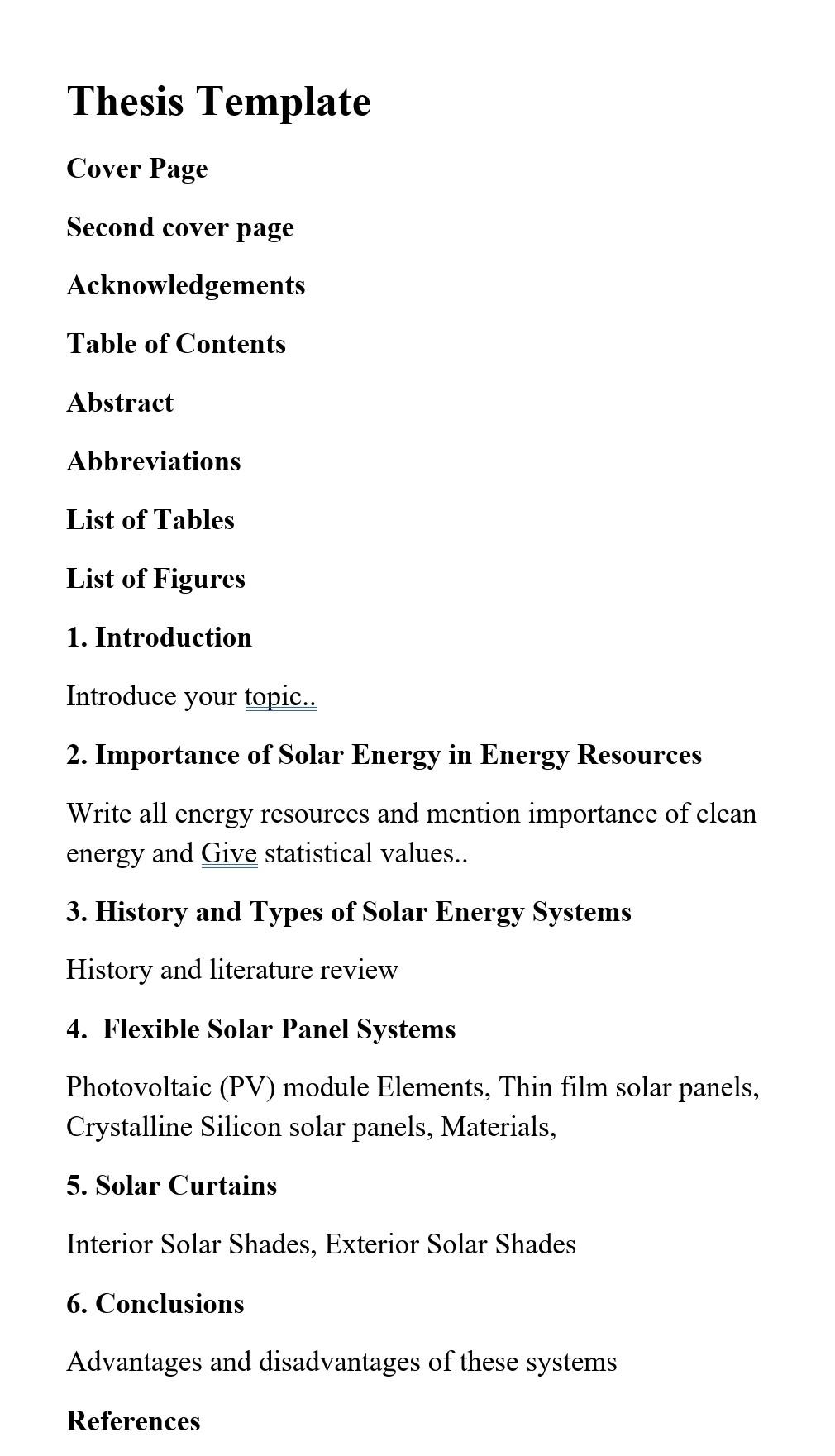write me a word document thesis using the topic: