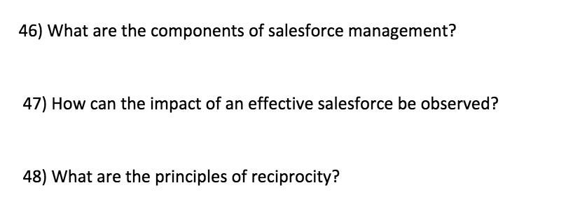 Marketing Question: 46) What are the components
