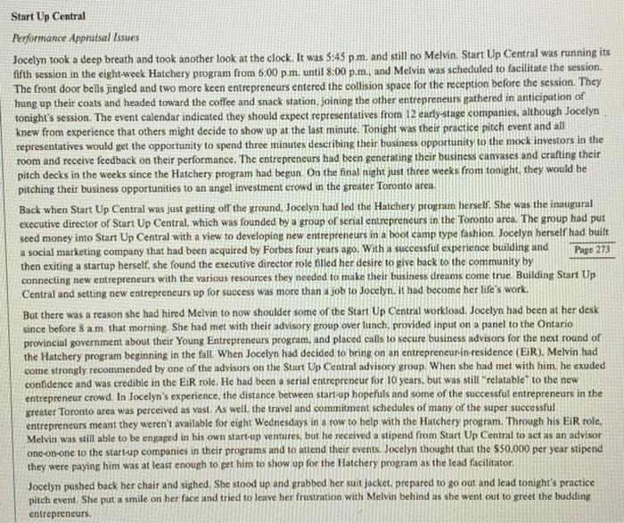 As early as possible please Start Up Central