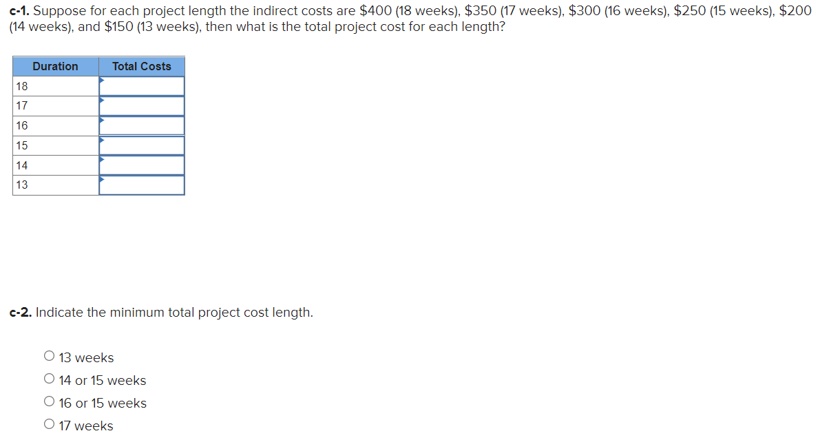 Use the below project info to answer the