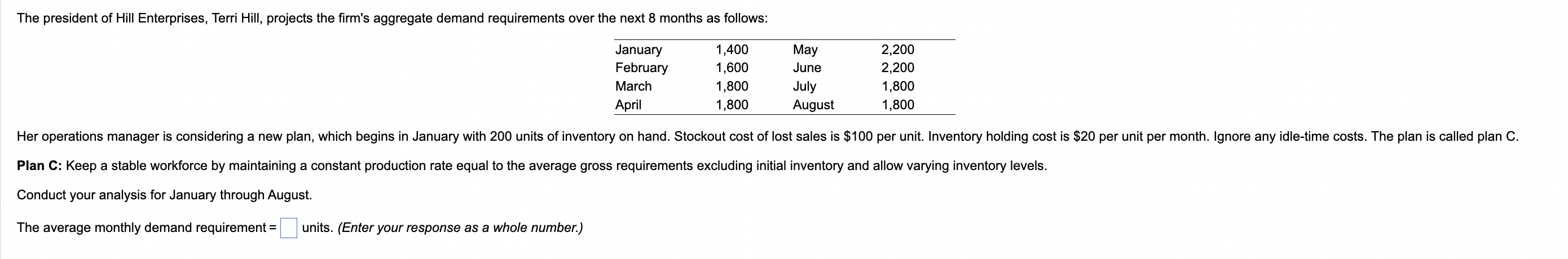 off workers is $75 per unit. Evaluate this plan.