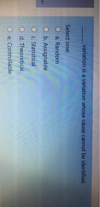 variation is a variation whose cause cannot be