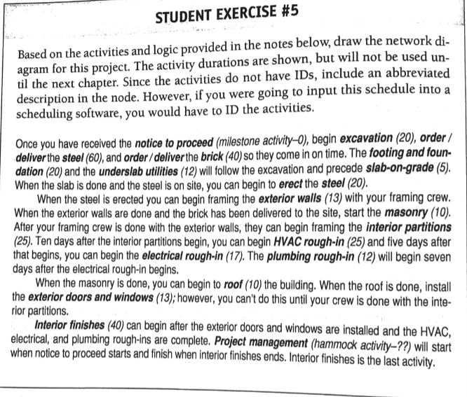 STUDENT EXERCISE #5 Based on the activities and