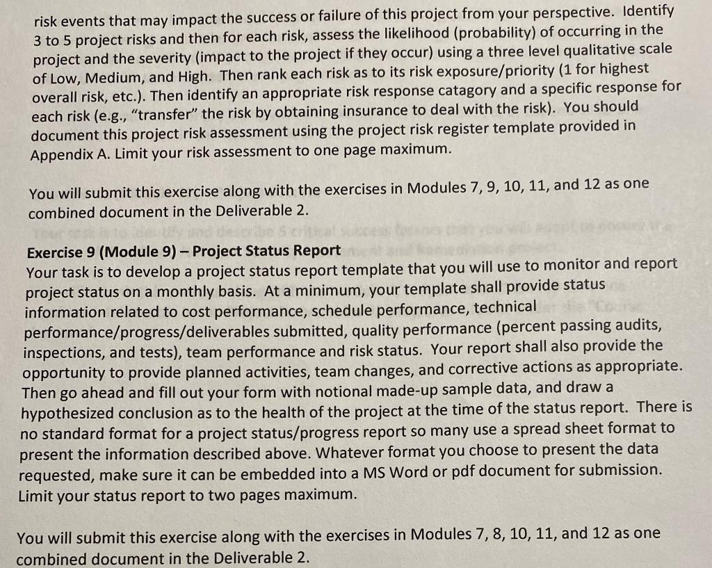 Exercise 7 (Module 7) - Quality Review Plan and
