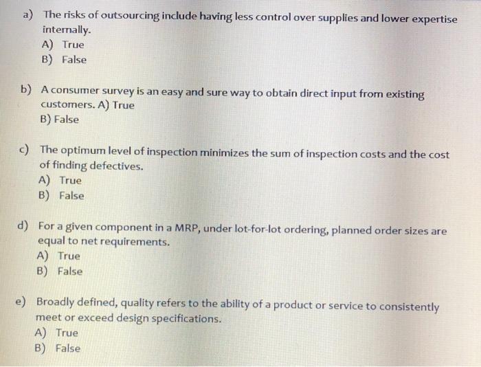 please answer all of the following a) The risks