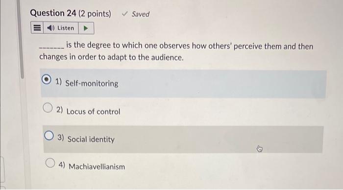 help is the degree to which one observes how