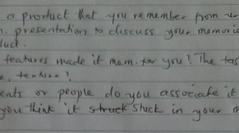 product that you remember from ar 1. presentation