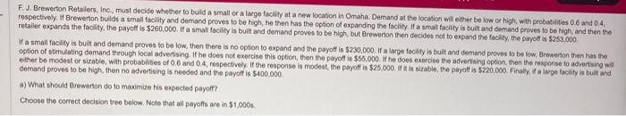 F. D. Brewerton Retalers, Ine, must decide