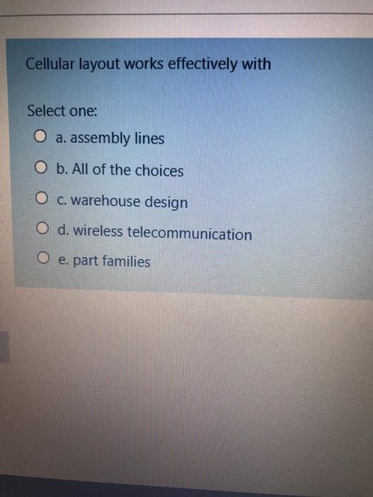 Cellular layout works effectively with Select