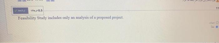 11 Feasibility Study includes only an analysis of