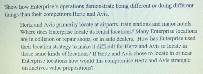 Show how Enterprise's operations demonstrate