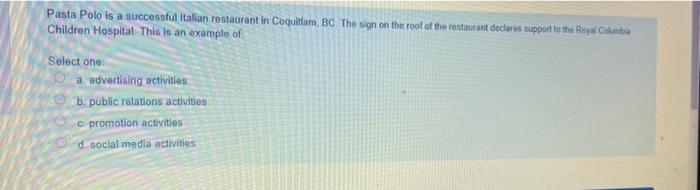 Pasta Polo is a successful italian restaurant in