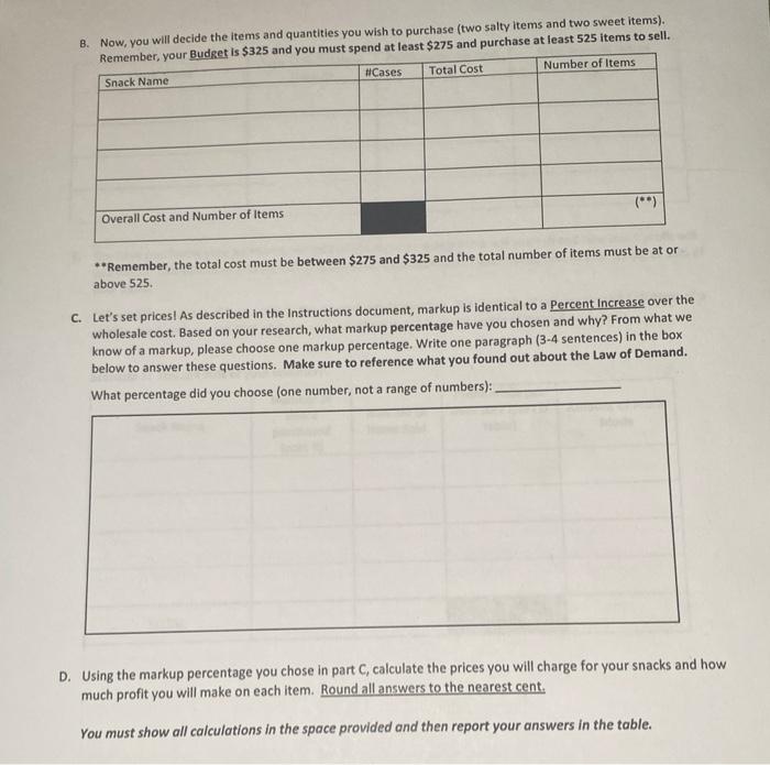 part a of the project is filled out this is part