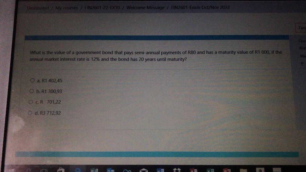 What is the value of a government bond that pays