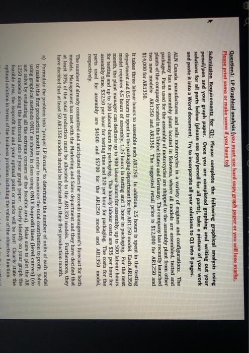 need help in part A Questioni: LP Graphical