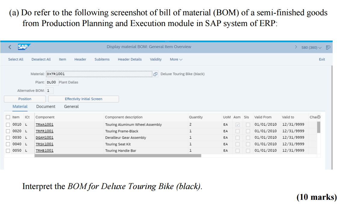 (a) Do refer to the following screenshot of bill