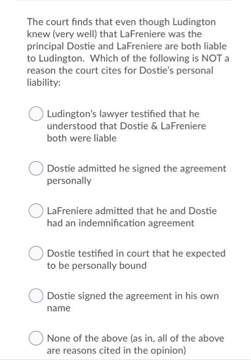 The court finds that even though Ludington knew