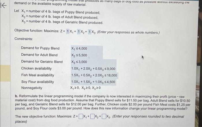 solve for b. More Info demand or the available