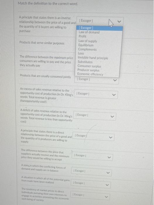 please help me asap i only have 10 minutes. match