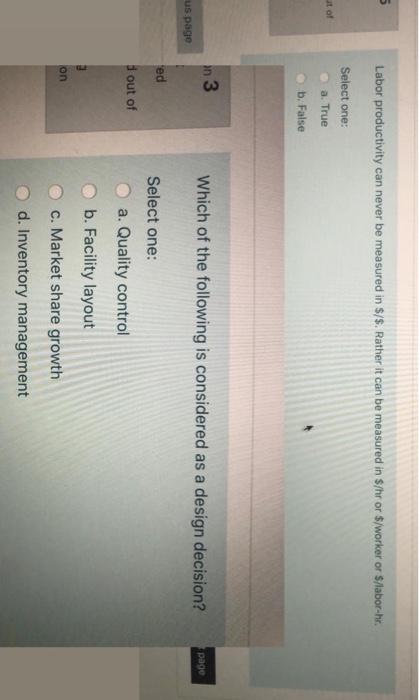 5 Labor productivity can never be measured in