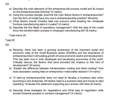 SUBJECT - OPERATIONS MANAGEMENT ## SOLVE ALL THE