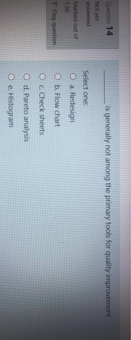 Question 14 is generally not among the primary