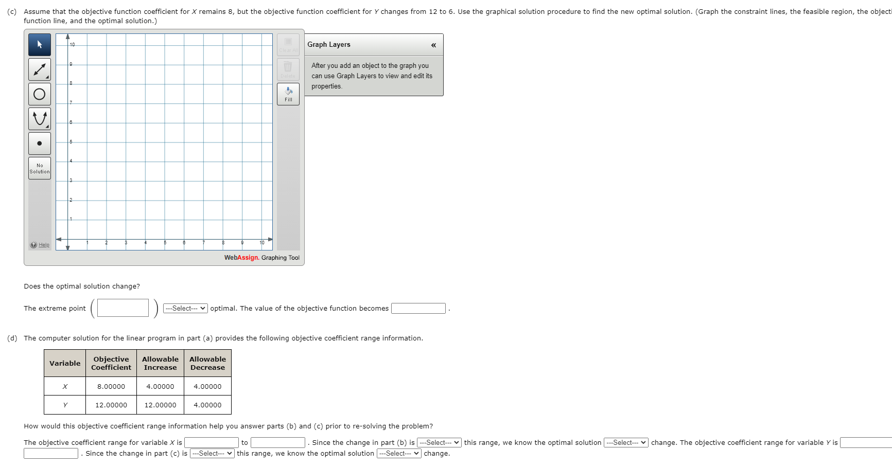 Consider the following linear program. Min 8X +
