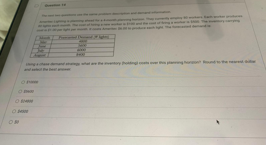 Please include how you got the answer Question 14