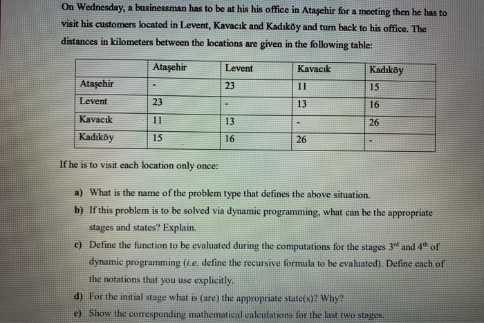On Wednesday, a businessman has to be at his his