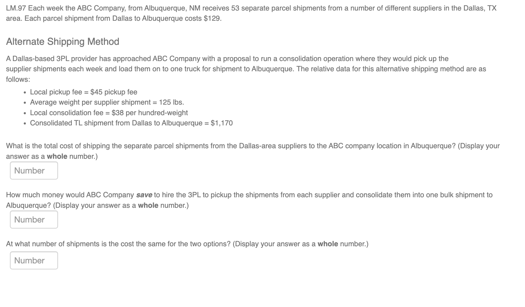 LM.97 Each week the ABC Company, from