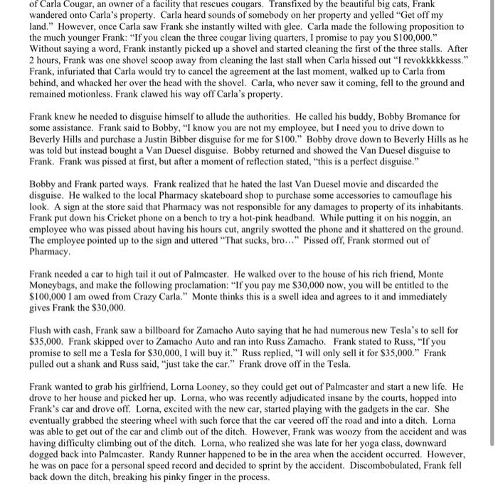 for business 201 Students will work individually