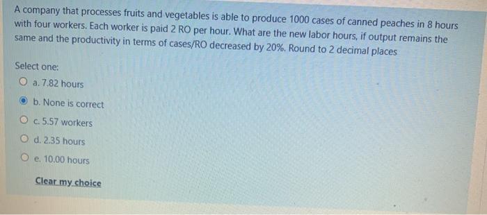 A company that processes fruits and vegetables is