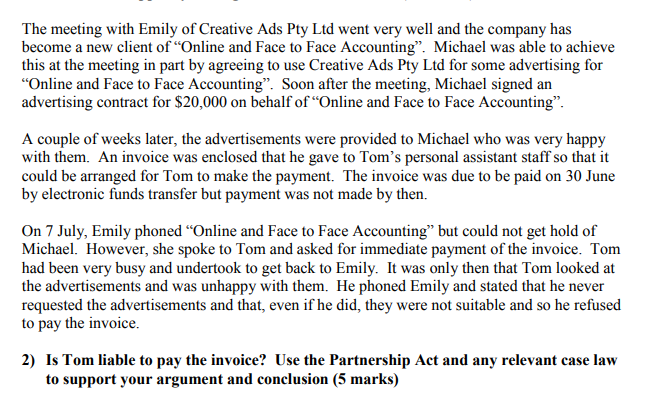 Answer question 2) please Question 1 Sarah