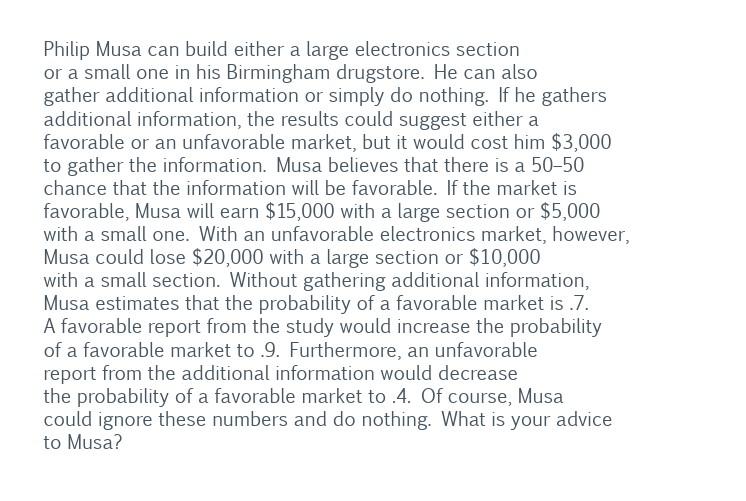 Help Please Philip Musa can build either a large