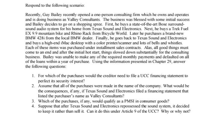 please help solve Respond to the following