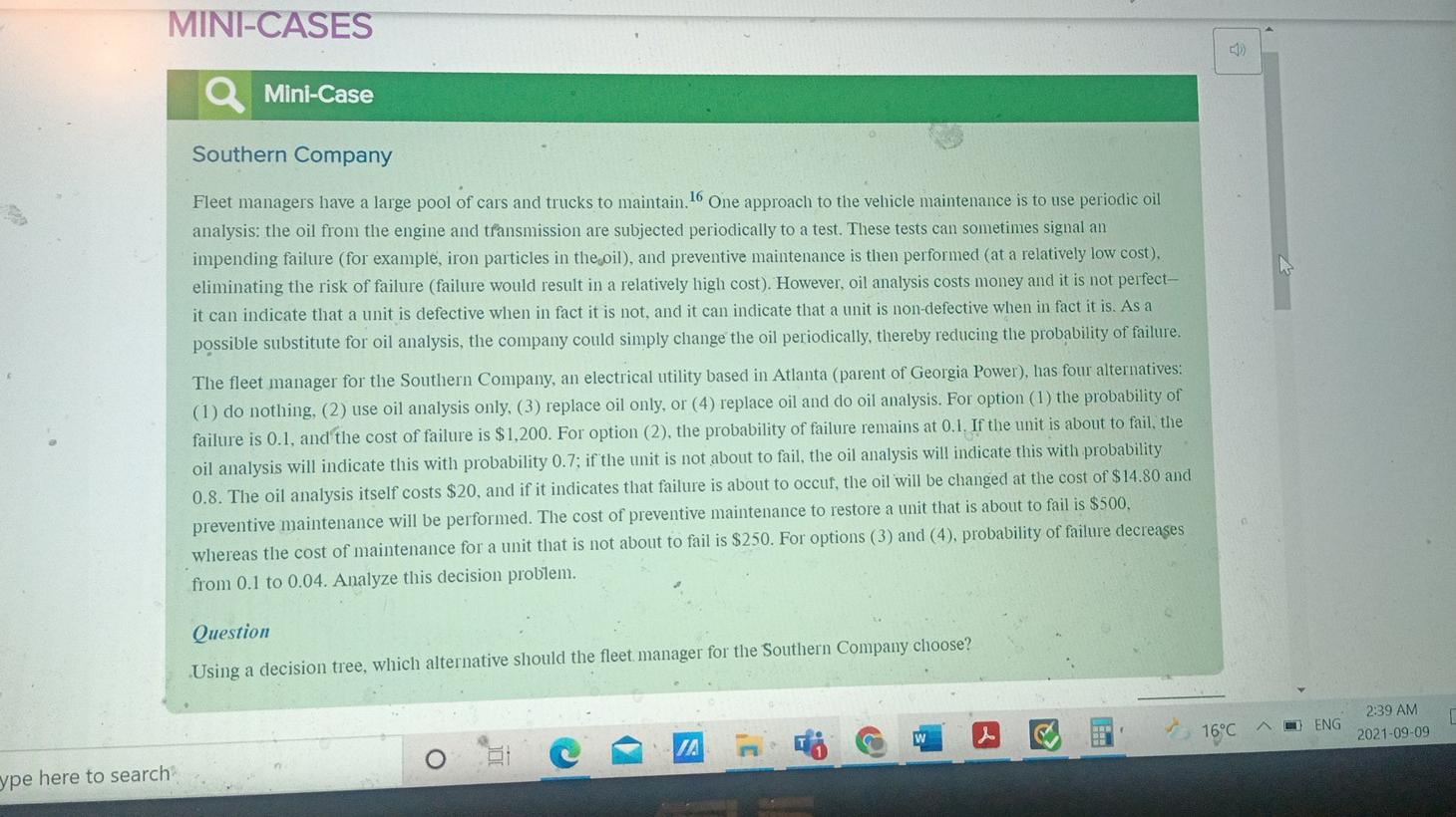 pls I need the decision tree analysis, if you