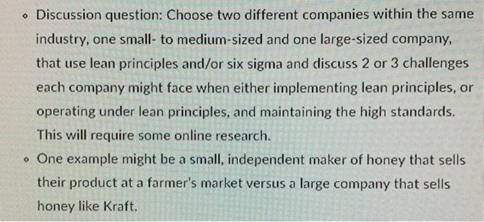 Discussion question: Choose two different