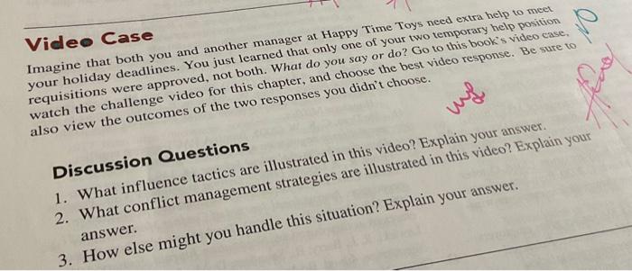 Video Case Imagine that both you and another