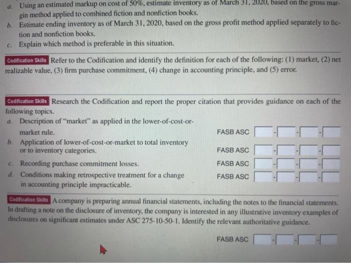 Need both codification questions in the middle of