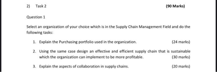 2) Task 2 (90 Marks) Question 1 Select an