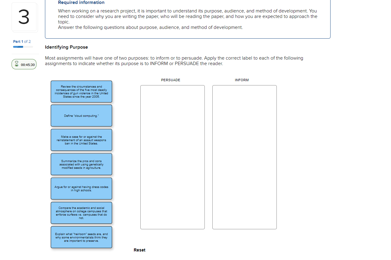 3 Required information When working on a research