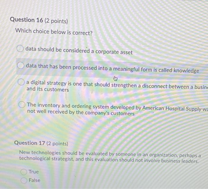Question 14 (2 points) Which choice below best