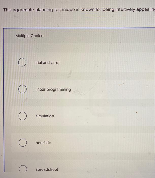 This aggregate planning technique is known for