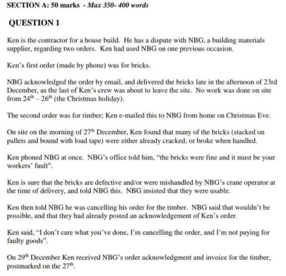 SECTION A: 50 marks - Max 350-400 words QUESTION