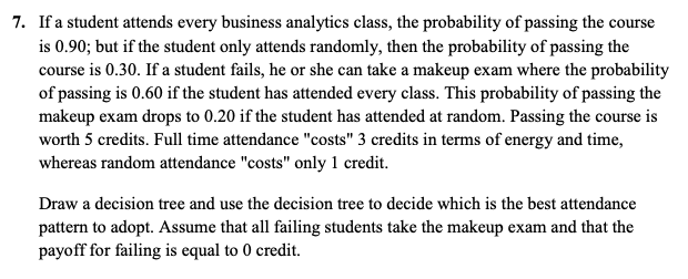 7. If a student attends every business analytics