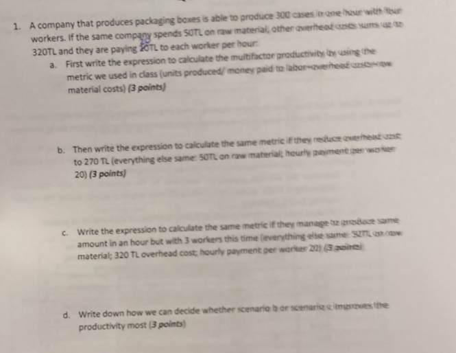 A company that produces packaging boxes is able